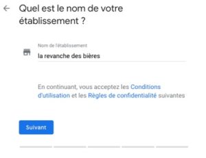 nom etablissement google my business