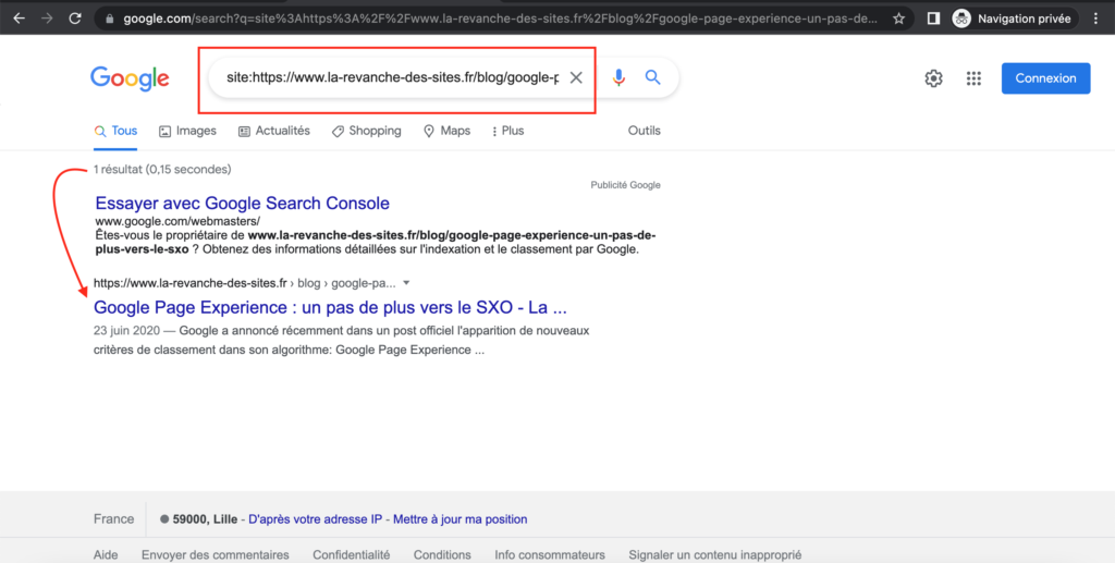 Comment savoir si une page est indexée ?