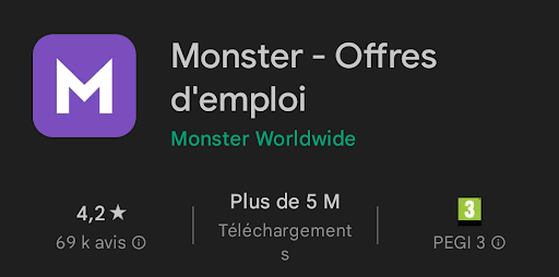 application monster offre d'emploi