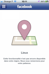 Cette fonctionnalité n'est pas disponible facebook