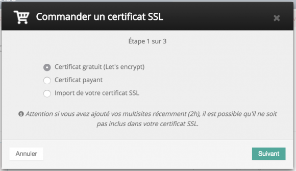 activer lets encrypt sur ovh