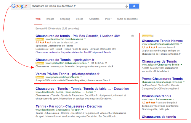 Annonce Adwords - Searchbox