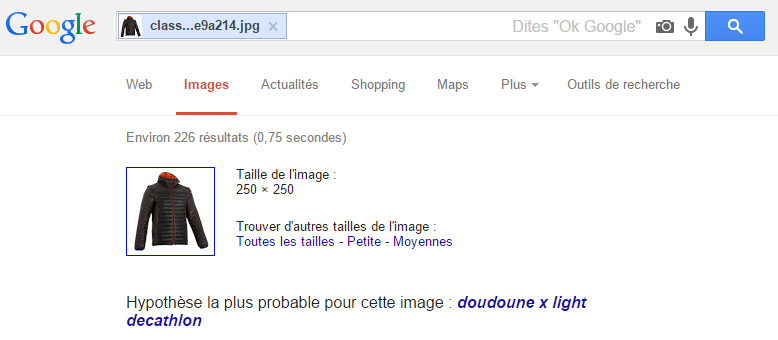 Recherche image Google doudoune
