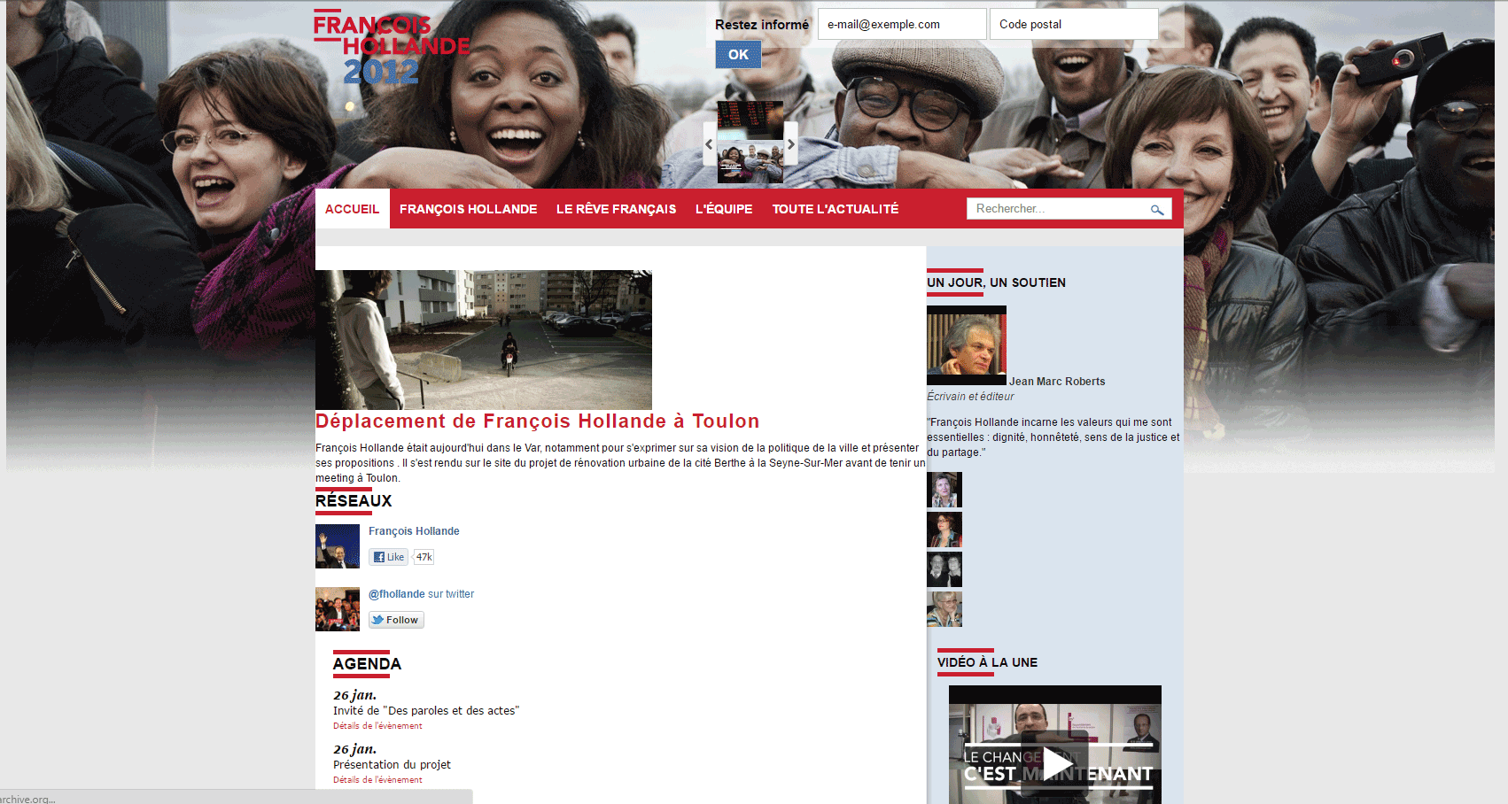 Site de campagne de Francois Hollande