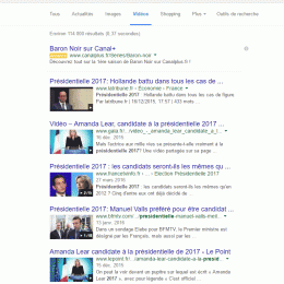 SERP video présidentielles