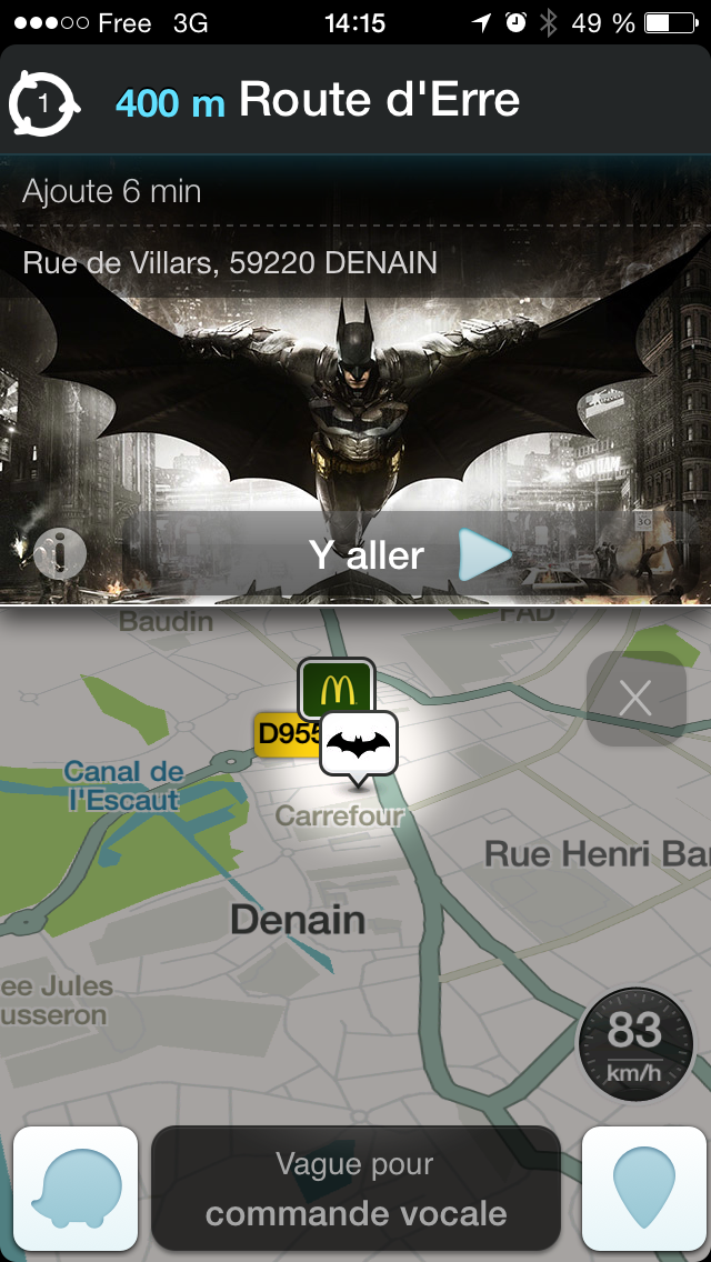 Batman sur Waze