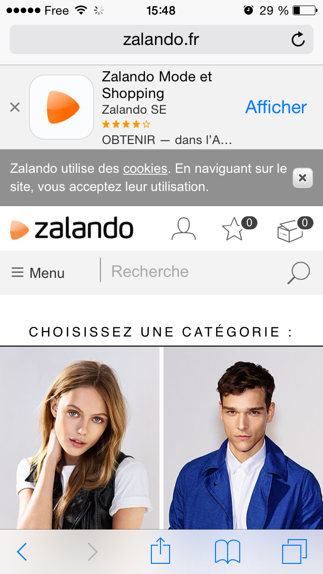 Zalando référencement mobile